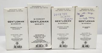 Four nearly new Givenchy eau de parfum 100ml testers and related, boxed (please note: bottles may ha