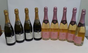 Four Gratien & Meyer Cremant De Loire sparkling white wine 4 x 750ml and five De Chanceny Cremant De