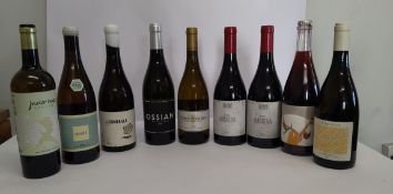 Nine assorted red/white wines to include Suane Rioja 2020, Ossian 2022, LA Sombrilla 2022, Pietradol