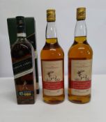 Two blended Scotch whisky special reserve by Amazon 2 x 1L and a Johnnie Walker Green Label aged 15y