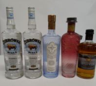 Two Zubrowka Biala original vodka 2 x 1L, Mermaid Pink Gin 700ml, The Lakes classic gin 700ml, Kin T
