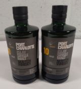 Two Port Charlotte 10yr Islay single Scotch whiskey's 2 x 700ml.