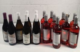 Nine Brotons/BS Tempranillo rose wine 9 x 750ml, five Grillo white wines 5 x 750ml and two Merlot re