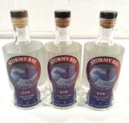 Three Stormy Bay Valencia Orange gins 3 x 700ml (labels slightly damaged).