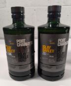 Two Port Charlotte 10yr Islay single Scotch whiskey's 2 x 700ml (one label distressed).