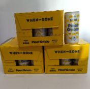 Thirty six 178ml cans of When in Rome Pinot Grigio white wine.