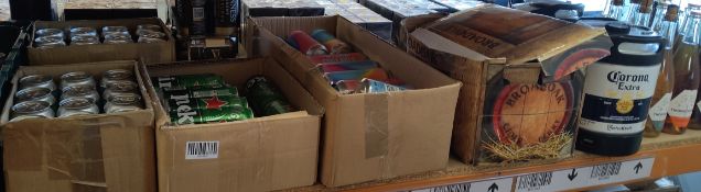 A quantity of assorted beers/ales/cider to include 6L kegs Corona/Stella, Broadoak Pear/Chilli cider