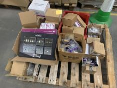 A quantity of assorted plug sockets, light switches, face plates and related items. Est. 1566 items
