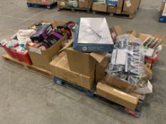 A quantity of electrical fixtures and fittings to include Nightbridge tower 10-gang sockets, Mercury