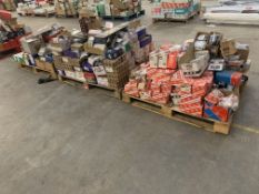 A quantity of electrical fixtures and fittings to include Heritage light switches, MK outdoor socket