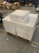 Thirteen boxes of celling tiles in white 600mm x 600mm (14 per box). 11 items with an RRP of: £770