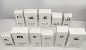 Forty four Mugler perfumes/testers and related (please note: bottles may have been used/packaging ma