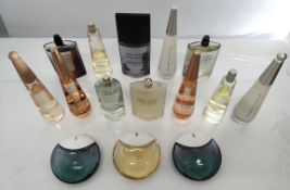 Forty Issey Miyake perfumes/testers and related (please note: bottles may have been used/packaging m