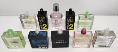 Forty Paul Smith perfumes/testers and related (please note: bottles may have been used/packaging may