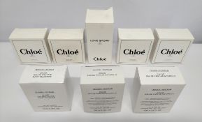 Twenty eight Chloe perfumes/testers and related (please note: bottles may have been used/packaging m
