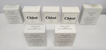 Twenty eight Chloe perfumes/testers and related (please note: bottles may have been used/packaging m