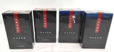 Four as new Prada Luna Rossa Ocean eau de toilettes/parfums fragrances - 100ml, sealed and boxed.