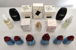 Fifty perfumes/testers/body mists and related to include Pure & Co, L'Aimant, Guy Laroche, and So (p