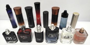 Thirty Armani perfumes/testers and related (please note: bottles may have been used/packaging may ha