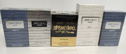 Five as new Jimmy Choo mens eau de toilettes-parfum fragrances.