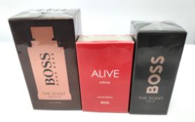Three as new Boss related parfums - The Scent Absolute 100ml, The Scent Parfum 100ml and Alive Inten
