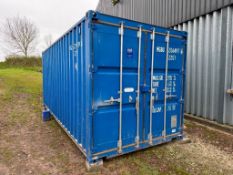 2007 Metal 20ft shipping container, wooden floor
