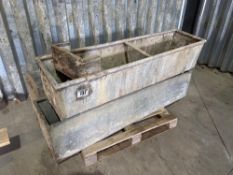 3No galvanised water troughs - 6ft