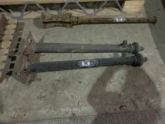 Pair ornate cast iron gate posts