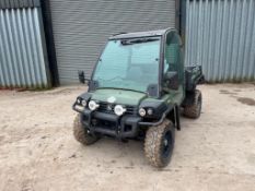 2017 John Deere Gator 855D XUV 4x4 diesel UTV, manual tipping back and drawbar on 27x9.00R14 front a