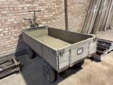 4 wheel pedestrian wooden cart