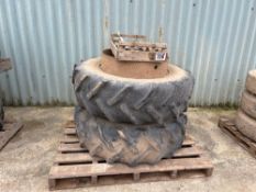 Set Stocks 14.9R28 front and 18.4R38 rear dual wheels and tyres