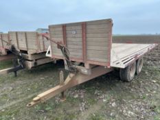1977 Pettit 8t wooden sided dropside trailer with manual tailgate, twin axle on 12.5/30-15.3 wheels