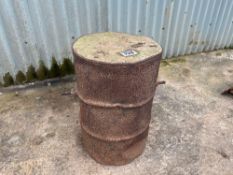 Concrete barrel weight, linkage mounted