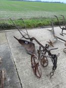 Horse drawn single furrow plough
