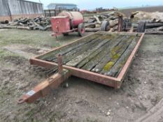 Low loader 4.5m x 2.3m trailer, wooden floor, hydraulic lowering rear axle