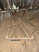 Wooden quantity metal spikes