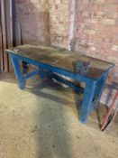 Wooden work bench and vice