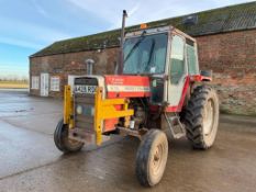 1984 Massey Ferguson 675 2wd tractor with rear linkage and return spools on 7.50-16 front and 13.6R3
