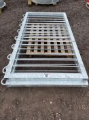 2No Galvanised metal railing sections 248cm and 237cm
