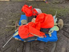 2No shooting man bird scarers and 3No vari-scary man bird scarers