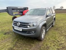 2015 Volkswagen Amarok 4wd pick up truck, manual gearbox, grey on 255/60R18 wheels and tyres. Reg: K