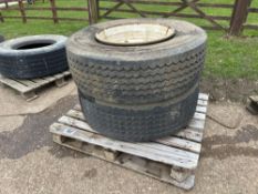 Pair 385/65R22.5 wheels and tyres 10 stud