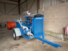 Tramspread FPT 6cyl diesel pump unit, single axle with petrol engine prime on 11.5/80-15. 3 wheels N