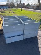 6No lightweight shelving units with additional shelves