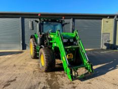 2017 John Deere 6130R 50kph Autopowr 4wd tractor with John Deere 653 front loader with Euro headstoc
