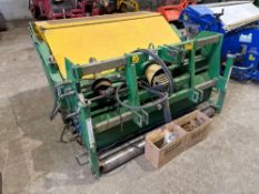 2007 Campey Verti-Cut 1200 scarifier 1.5m with front and rear roller, hydraulic tipping, PTO driven,