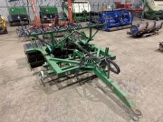 Farm made 2m levelling harrow with leading springtines, levelling blade, rear tyre packer and levell