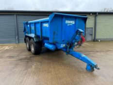 2015 Stewart GX20CM 20t dump trailer, sprung drawbar, air brakes, hydraulic tailgate and grain chute