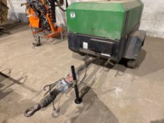 2008 Doosan R1090F single axle trailed compressor on 155/80R13 wheels and tyres. Datatag Registered.