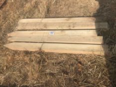 5No wooden square fencing posts
